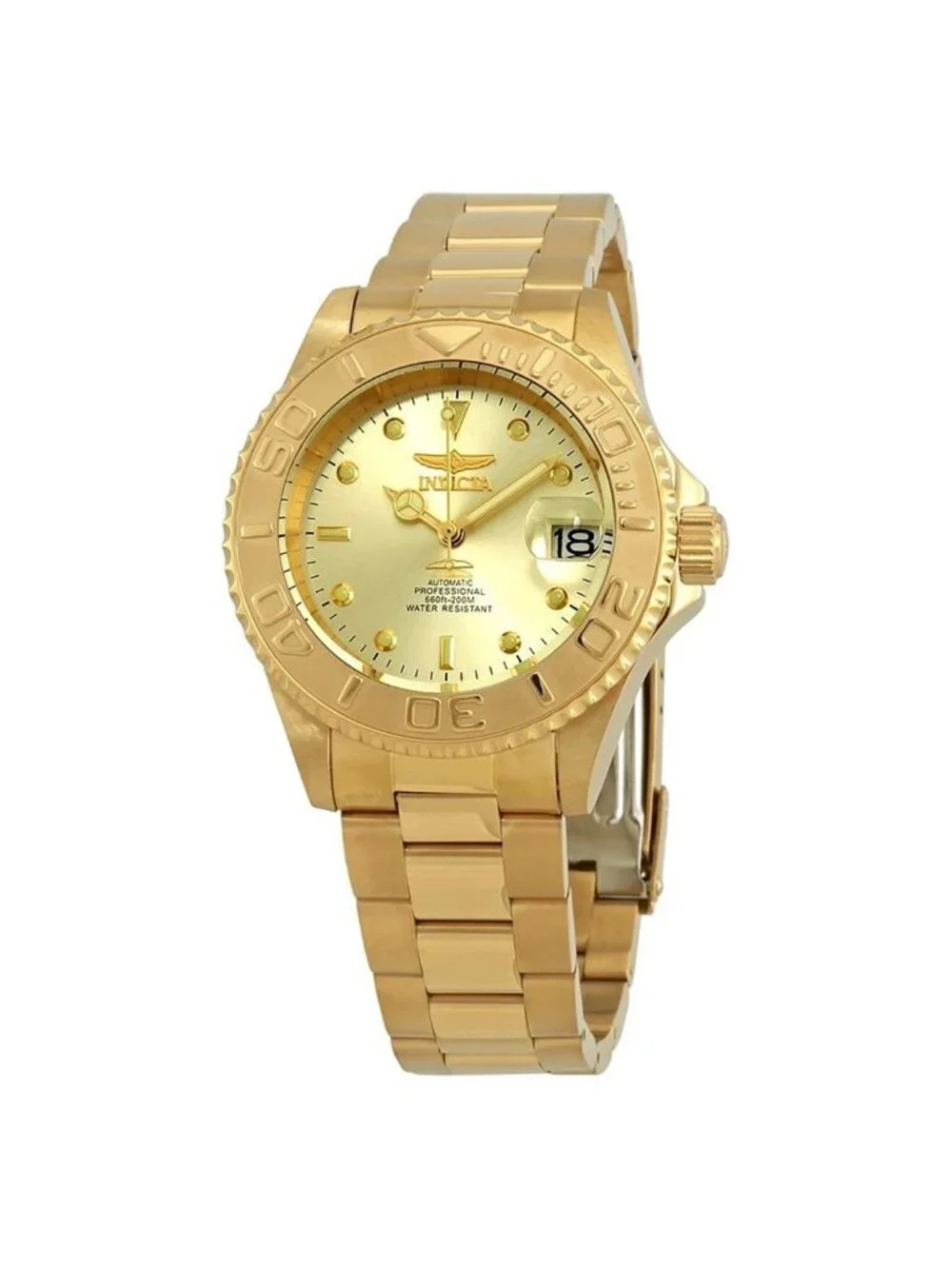 NWT Invicta Pro Diver Automatic Gold Dial Men's Watch